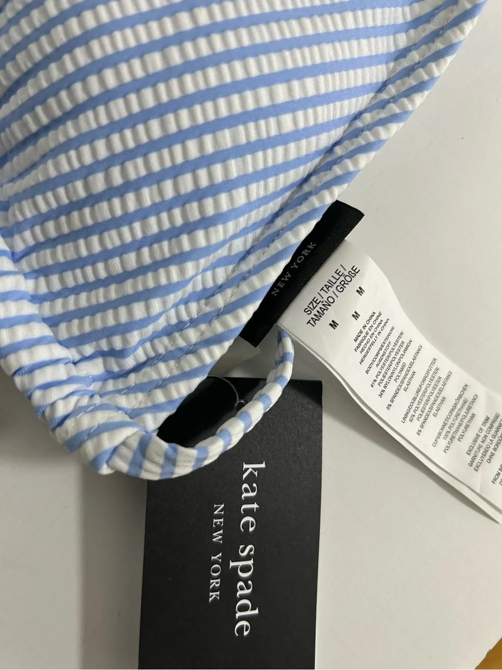 Kate Spade Light Diamond Blue White Striped Bikini Set